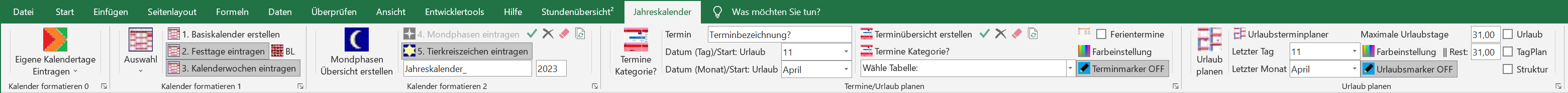 CalenderSmartTools Jahreskalender